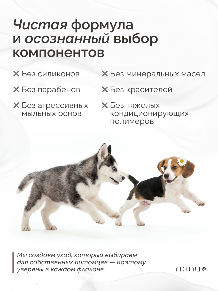 ЛАПИ Шампунь «Лапика» для собак и кошек, 400 мл, с ромашкой и пантенолом