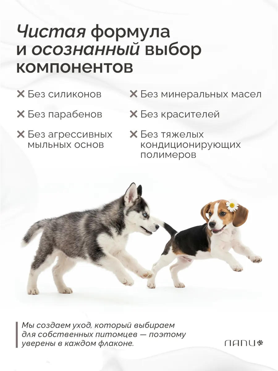 ЛАПИ Шампунь «Лапика» для собак и кошек, 400 мл, с ромашкой и пантенолом